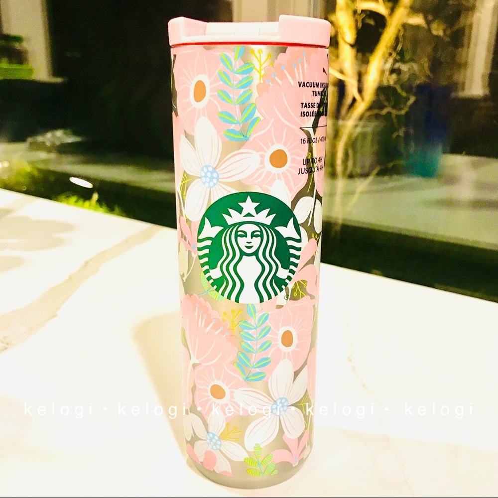 🌸NEW LAST🌸Starbucks 2020 Pink Flower Tumbler - Picture 5 of 8